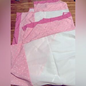 Crib skirt Pink and White Polka Dot Bedding Set